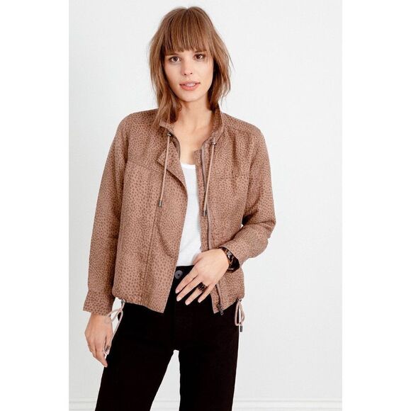 Rails Womens Jacket Size - Medium Tawny Spots Animal Print Zips & Snaps NWT